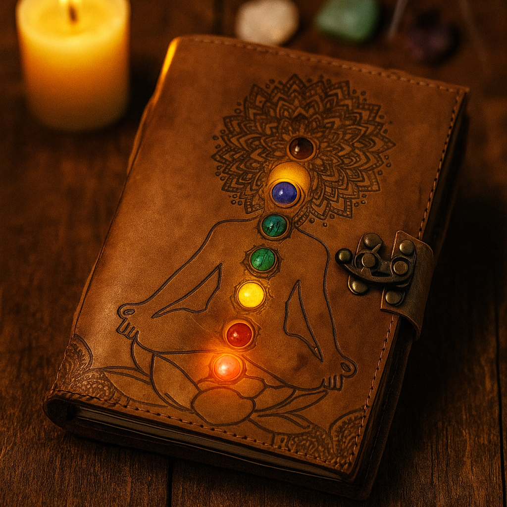 7 Chakra Crystal Leather Journal